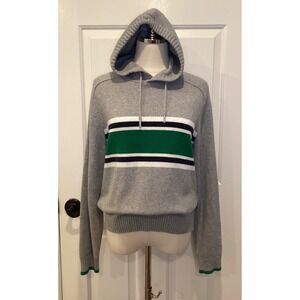 Urban Pipeline Hooded Sweater Gray,Green,White & Blue Stripes UNISEX - Large